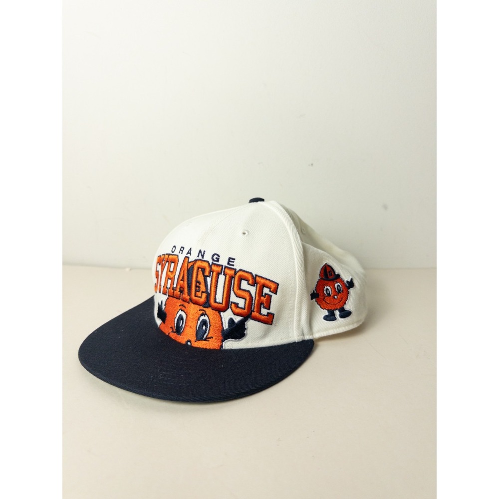 47 Brand Syracuse Orange Snapback Hat Cream Navy Otto Mascot Wool Blend Adjustab
